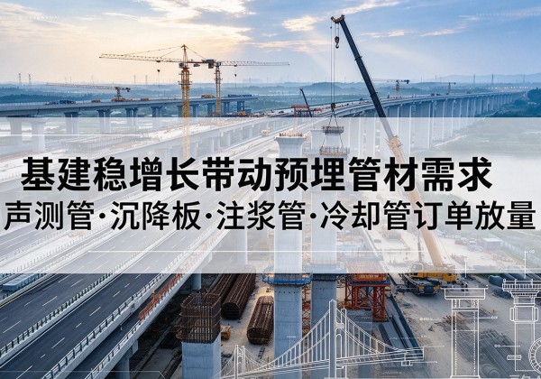 突泉基建稳增长带动预埋监测管材需求，声测管、沉降板、注浆管订单持续放量